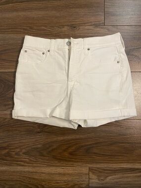 J. Crew White Cuffed Denim Shorts